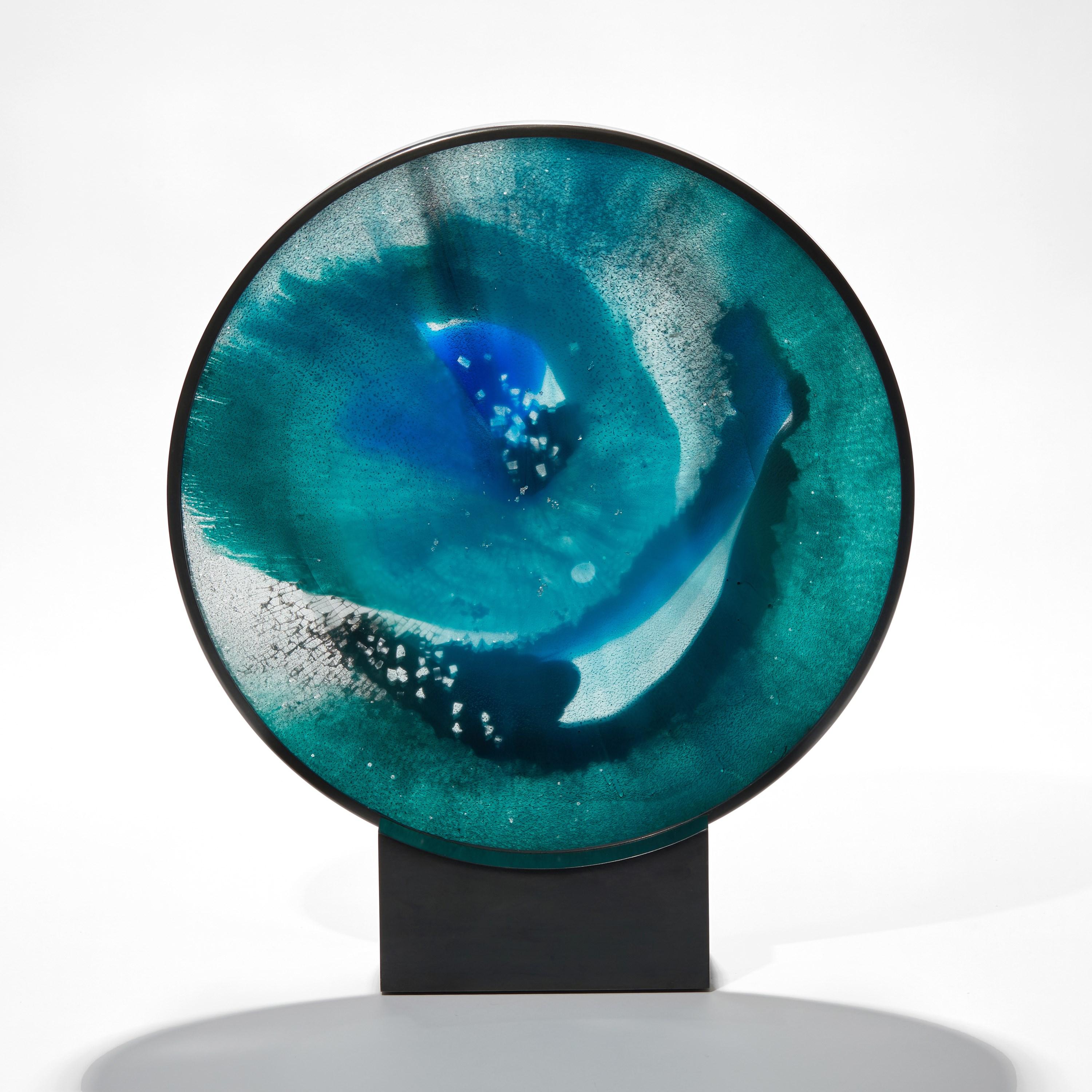 Cypriot Eye of Discovery, a Blue & Black Abstract Glass Artwork by Yorgos Papadopoulos For Sale
