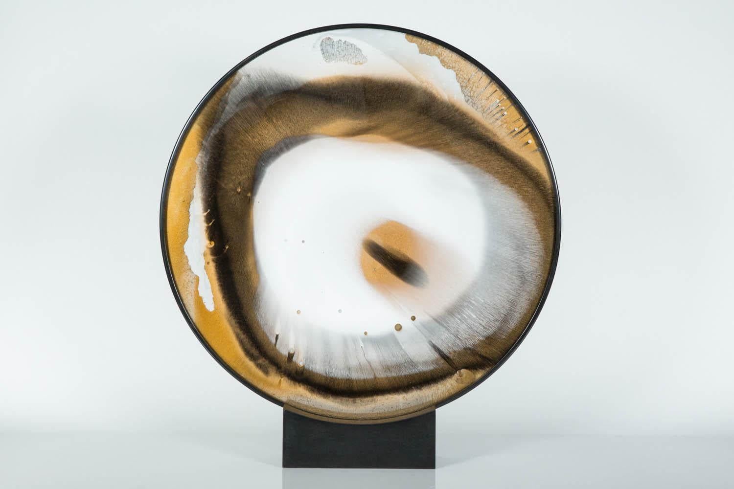 Contemporary Eye of Equanimity, a Free Standing black & gold Sculpture by Yorgos Papadopoulos