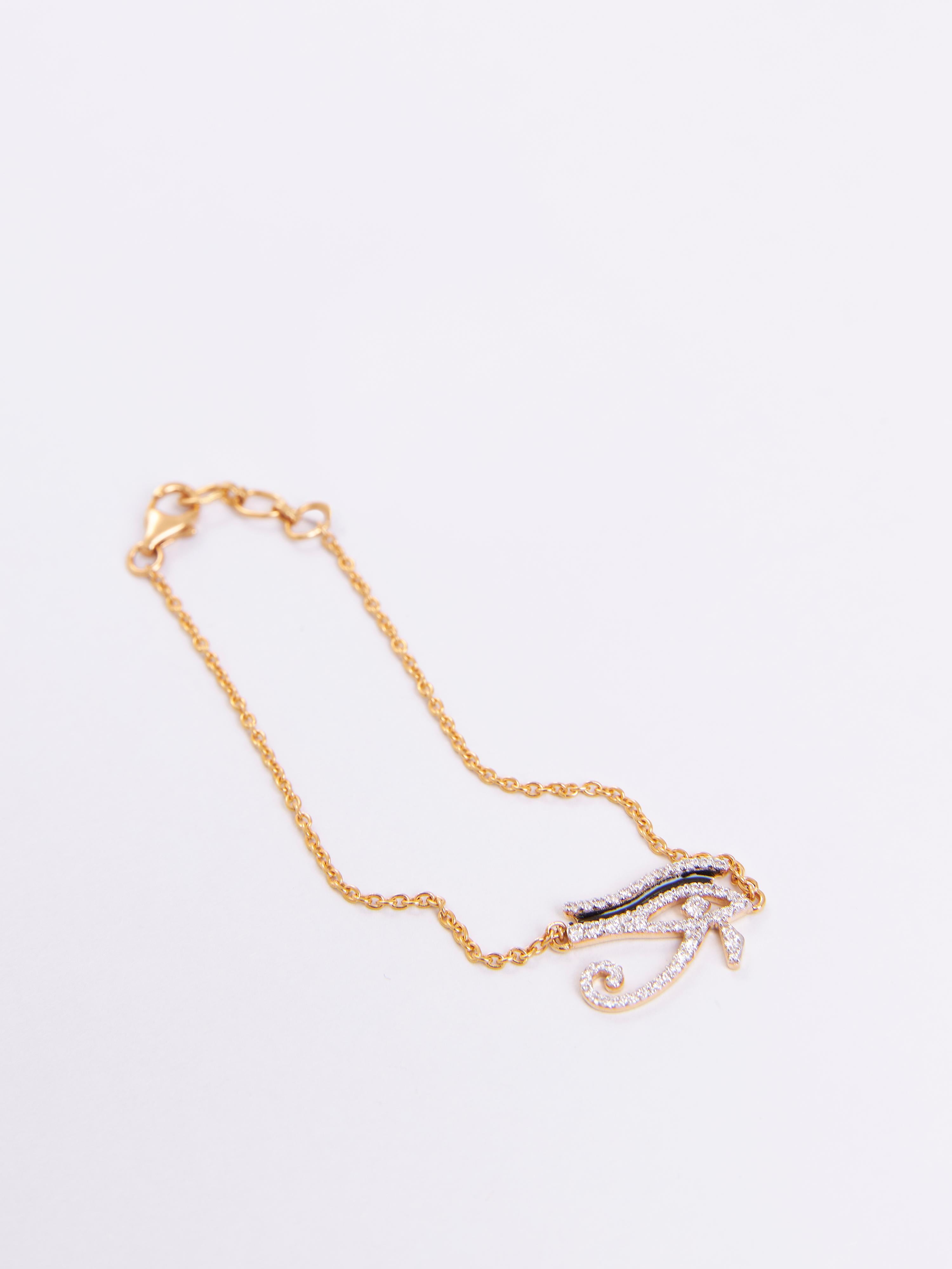 Pulsera Ojo de Horus en oro de 18 quilates y diamantes Renacimiento en venta