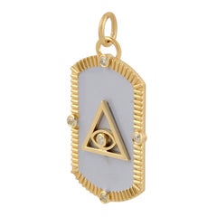 Eye of Horus Pendant With Diamonds Made In 14k Yellow Gold
