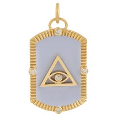 Eye of Horus-Anhänger mit Diamanten aus 14 Karat Gelbgold