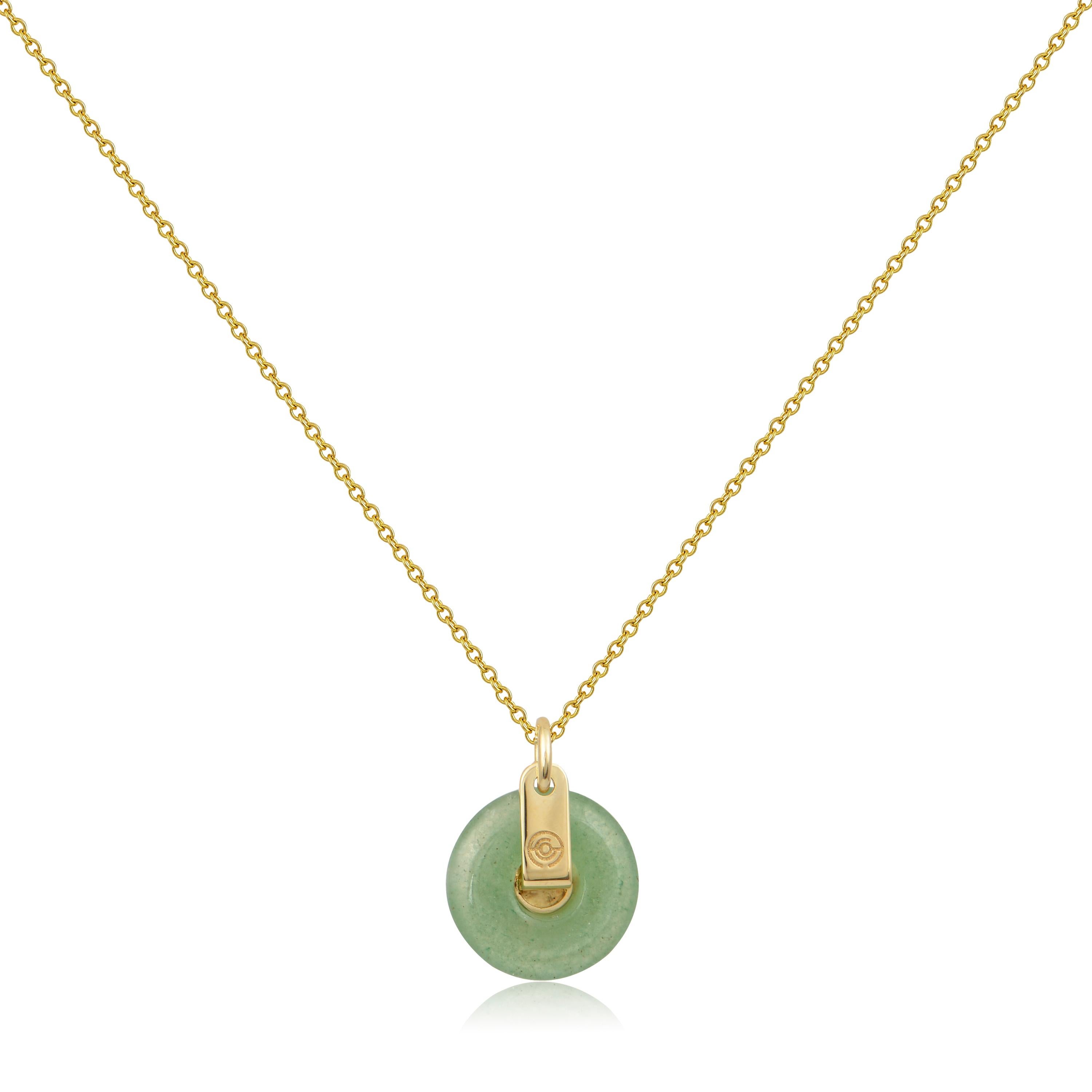 Taille ronde Pendentif œil en or jaune 18 carats avec émeraudes, diamants et quartz aventurine en vente