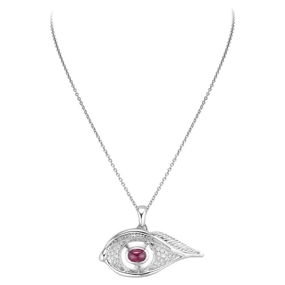 Eye Pendant Necklace with Ruby