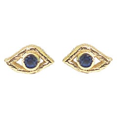 Jacqueline Rose Eye Sapphire Stud Earrings