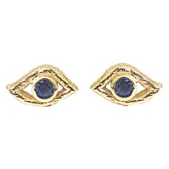 Jacqueline Rose Eye Sapphire Stud Earrings