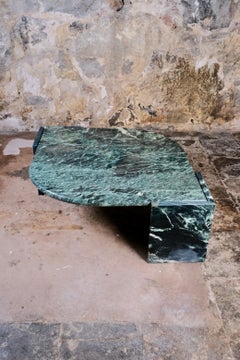 Eye-shaped emerald green coffee table by Roche Bobois, France, 1970s