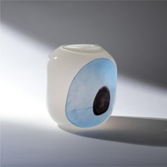 EYE Vase Medium Blue: A Visionary Glass Sculpture by Ursula Futura