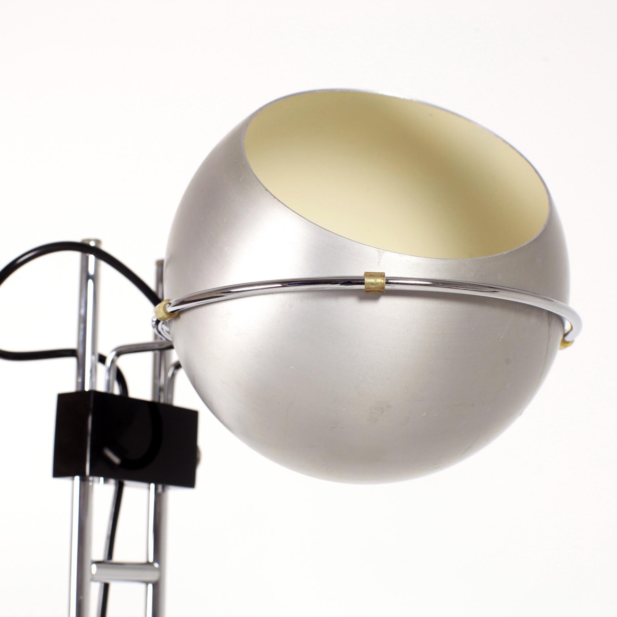 Chrome Eyeball Floor Lamp 3 Lights 1970 Italy For Sale