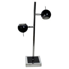 Vintage  Eyeballs Table Lamp, 1980s Black and Siver Color France Removable globes