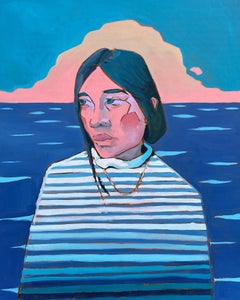Occhi all'orizzonte di James Mattinson, 18x24, Olio su tela Wood, 2022