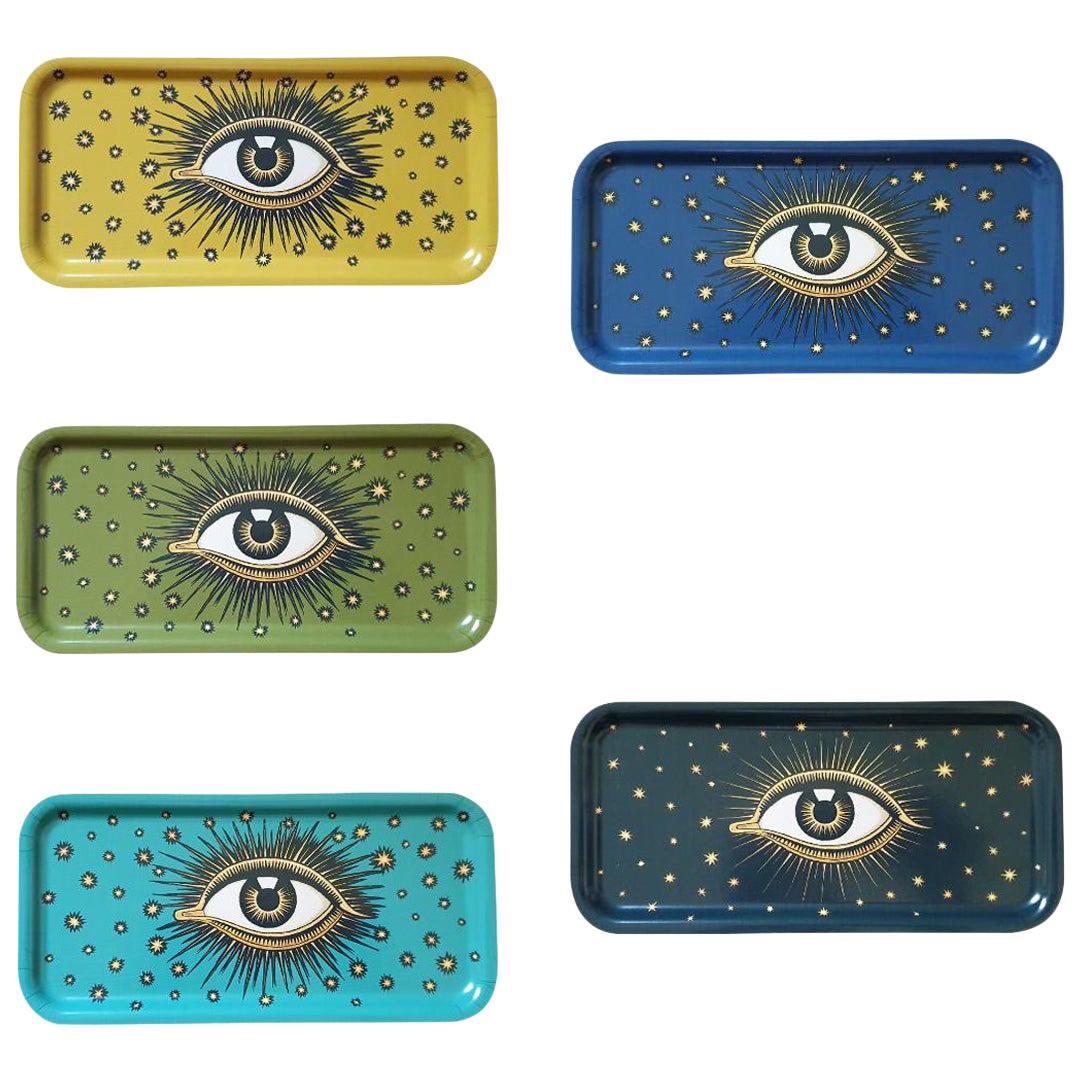 Eyes Serving Wood Trays Set of 5 For Sale