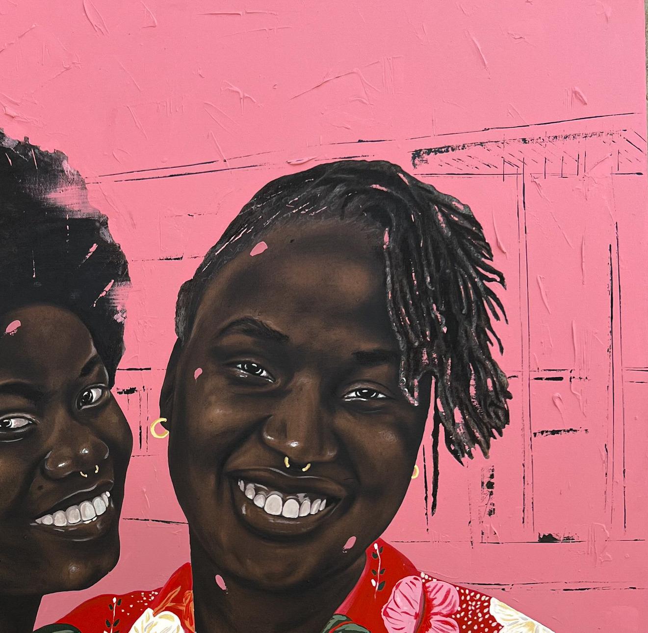 Harmonious (Mixed Feeling) - Contemporary Painting by Eyitayo Alagbe