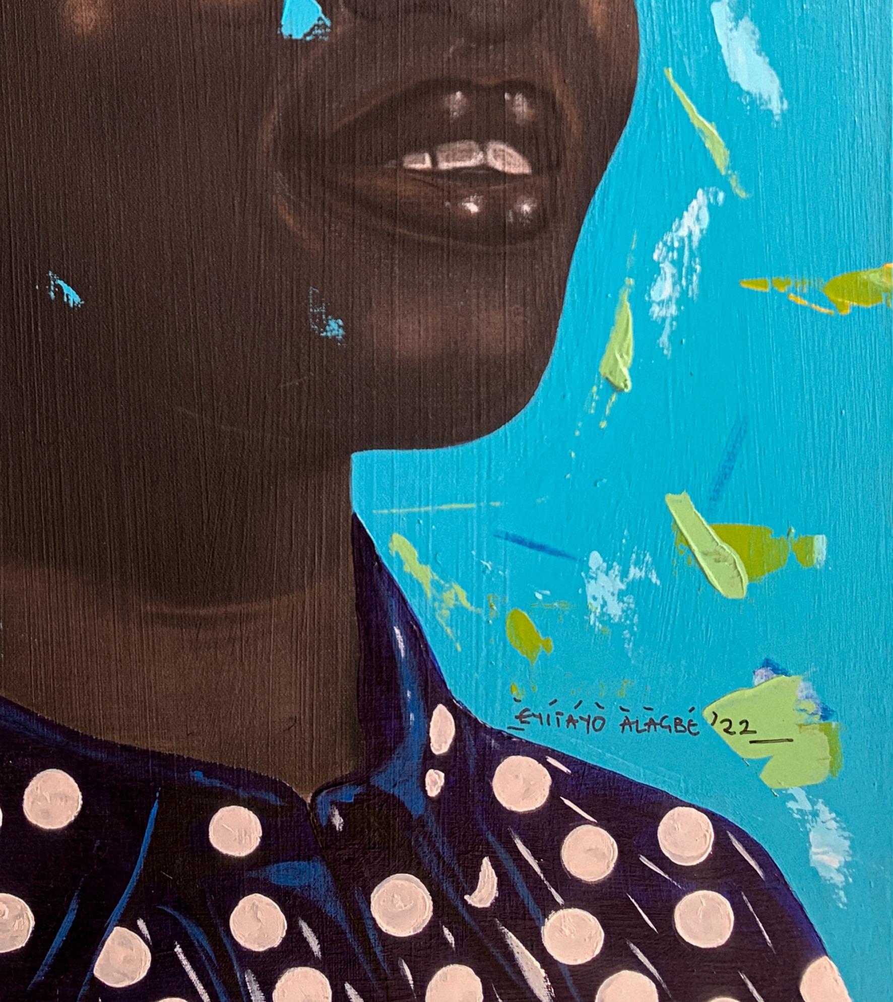 Beauty In African 1 - Black Figurative Painting by Eyitayo Alagbe 