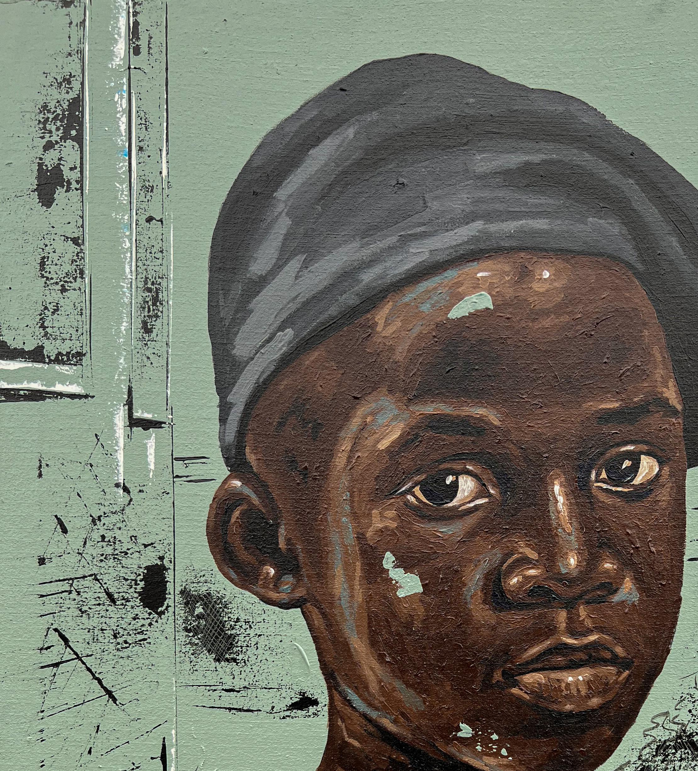 Audacia 1 - Mixed Media Art Realismo di Eyitayo Alagbe 
