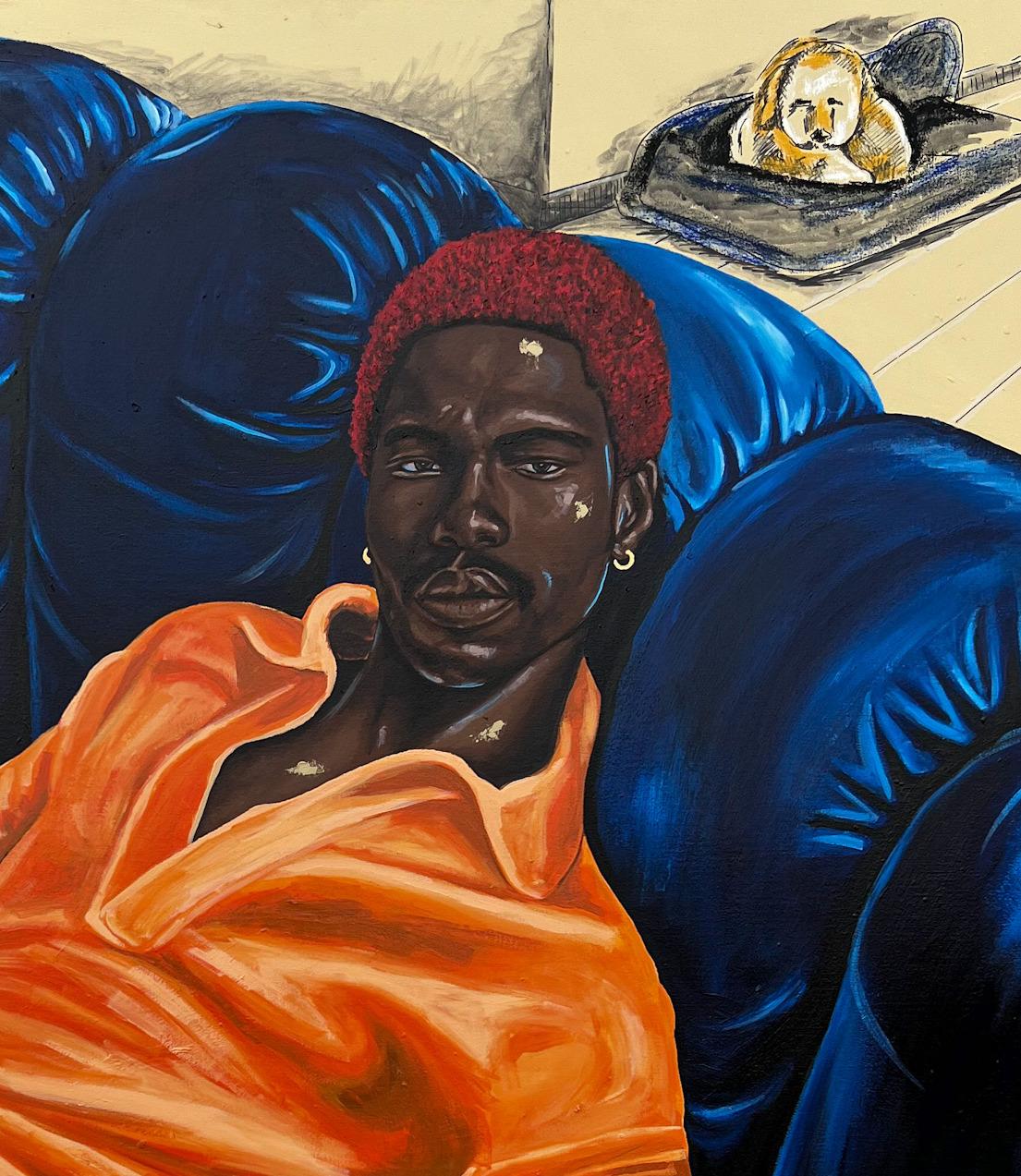 Comfortable Within - Photorealist Painting by Eyitayo Alagbe 