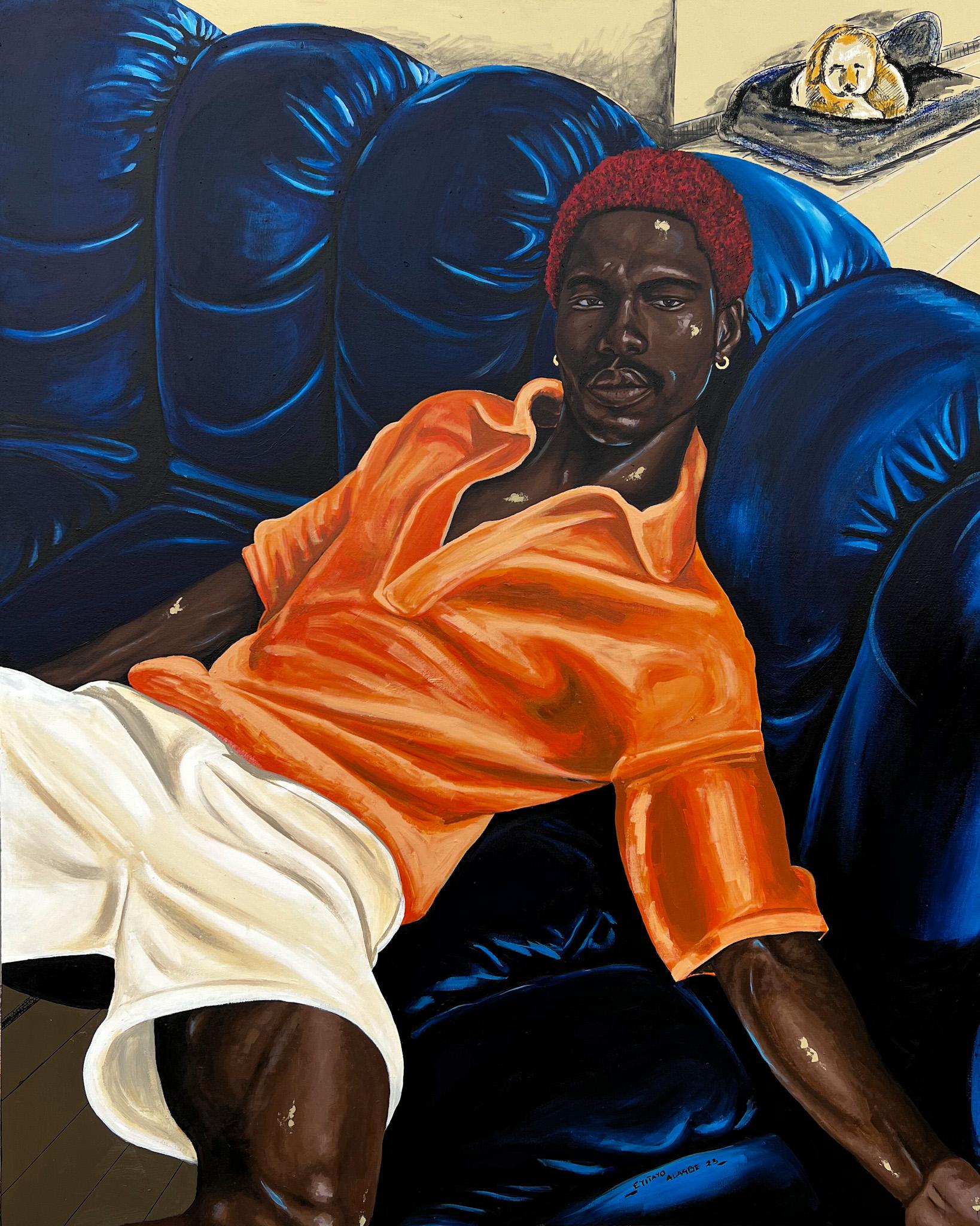 Eyitayo Alagbe  Figurative Painting - Comfortable Within