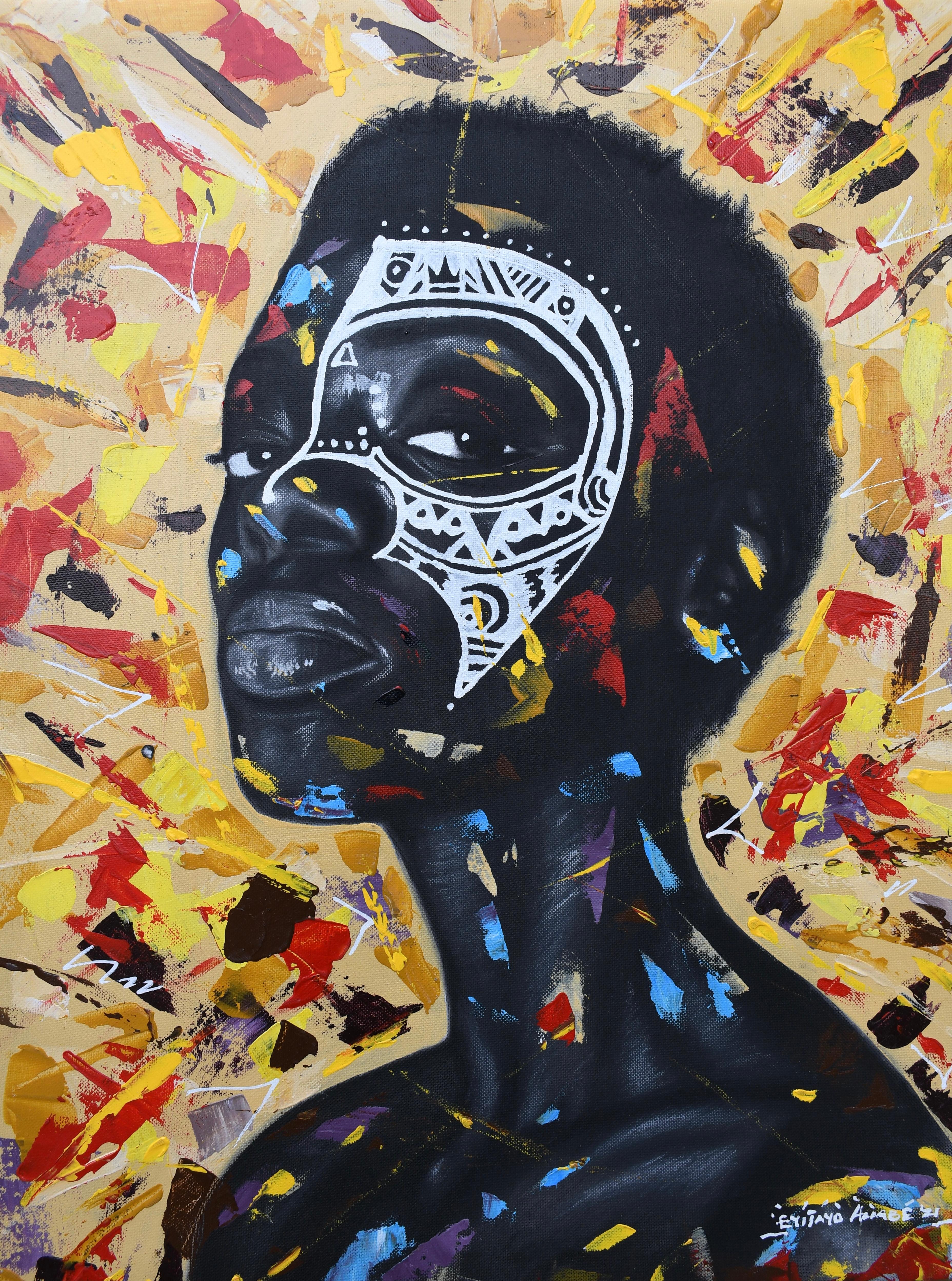Eyitayo Alagbe  Portrait Painting - Ebony Queen (series III)