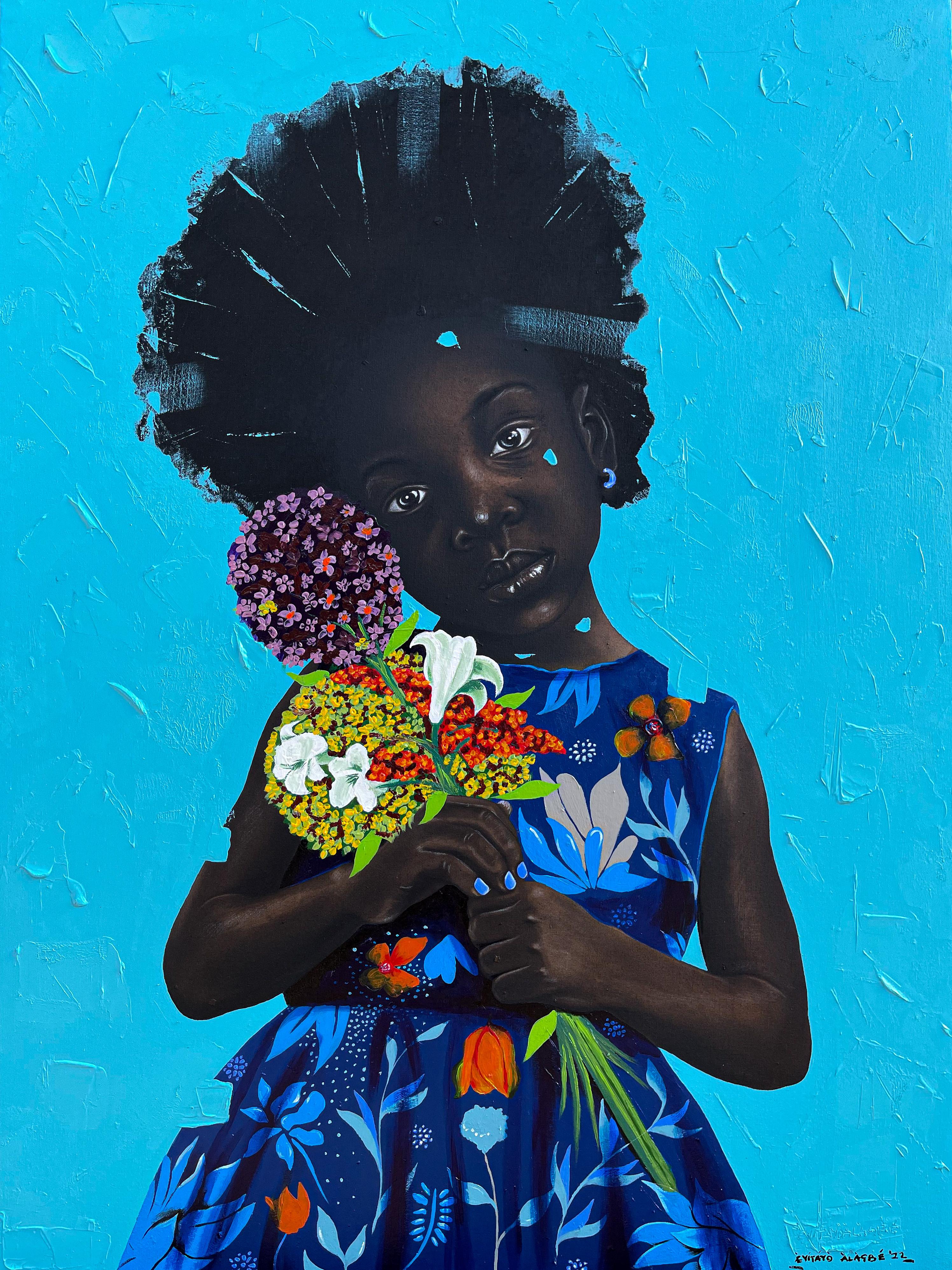 Give Us Our Flowers - Mixed Media Art by Eyitayo Alagbe 