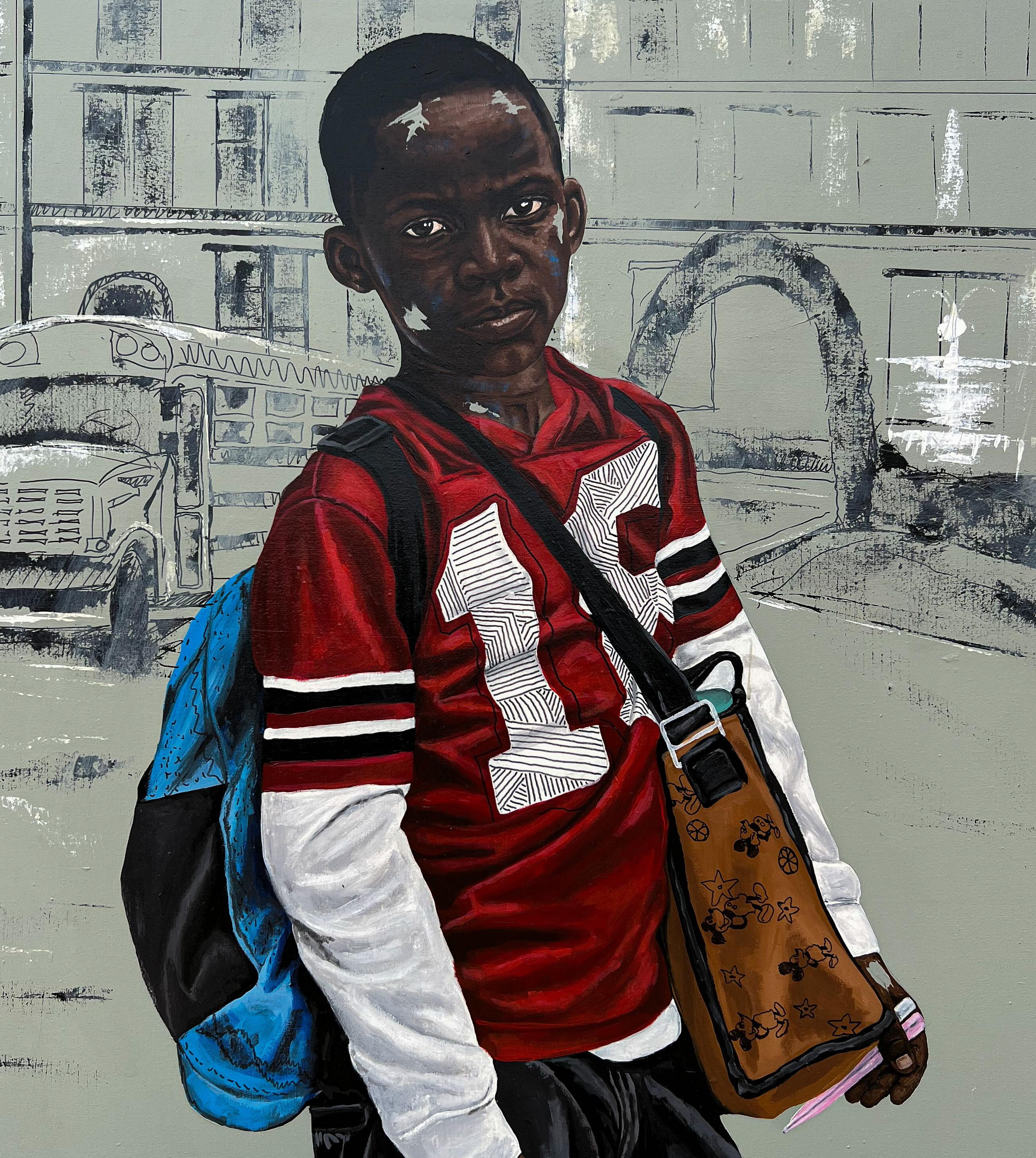 Holiday Done Another School Day -21st Century, Contemporary, Figurative Portrait For Sale 2