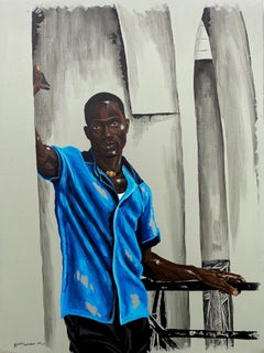 Solo en casa este sábado por la mañana -Siglo XXI, Contemporáneo, Figurativo, África