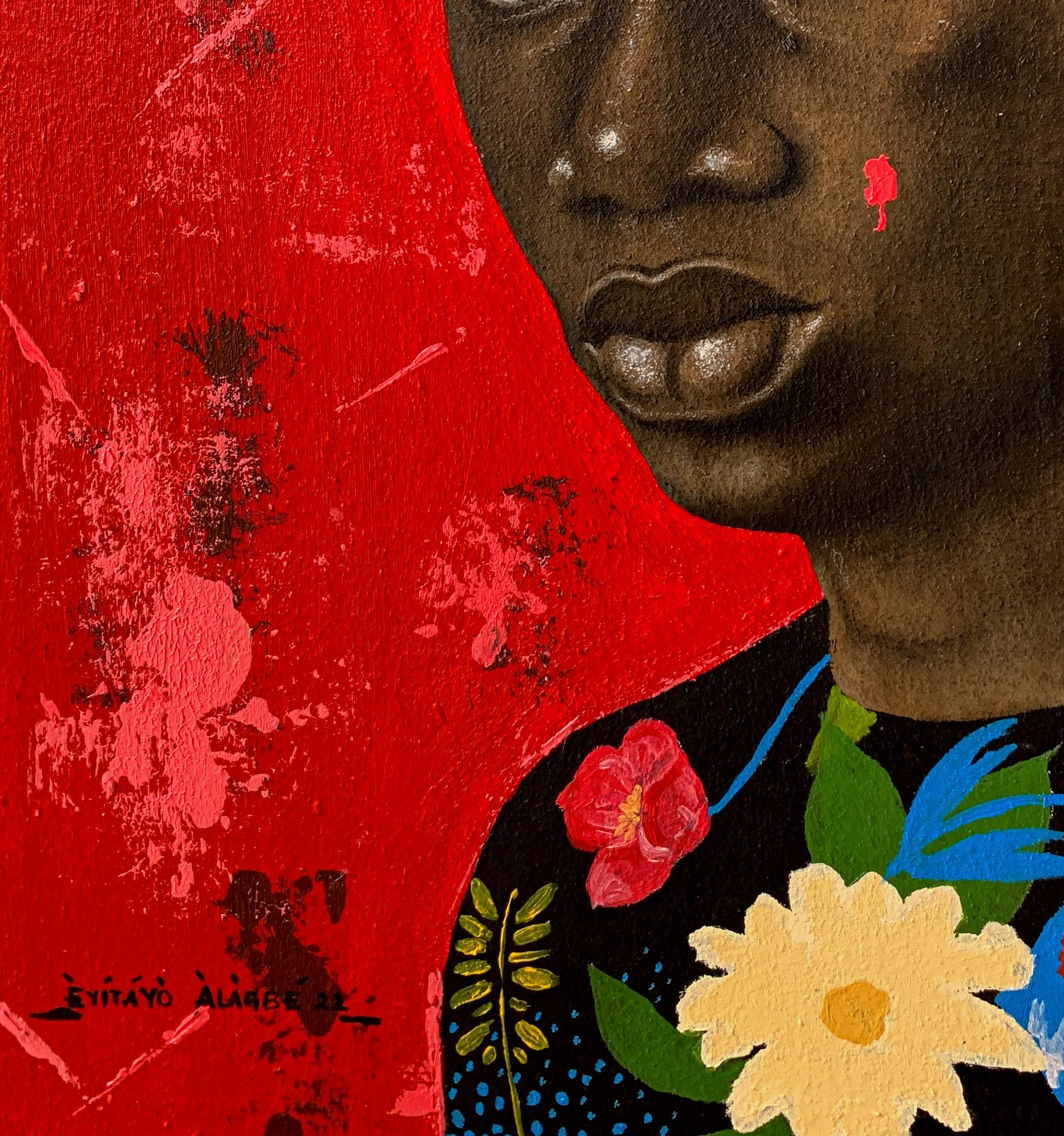 I’m Different 5 - Red Interior Painting by Eyitayo Alagbe 
