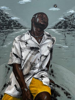 In My Solitude 1 - 21st Century, Contemporary, Figurative, Mixed Media, Men