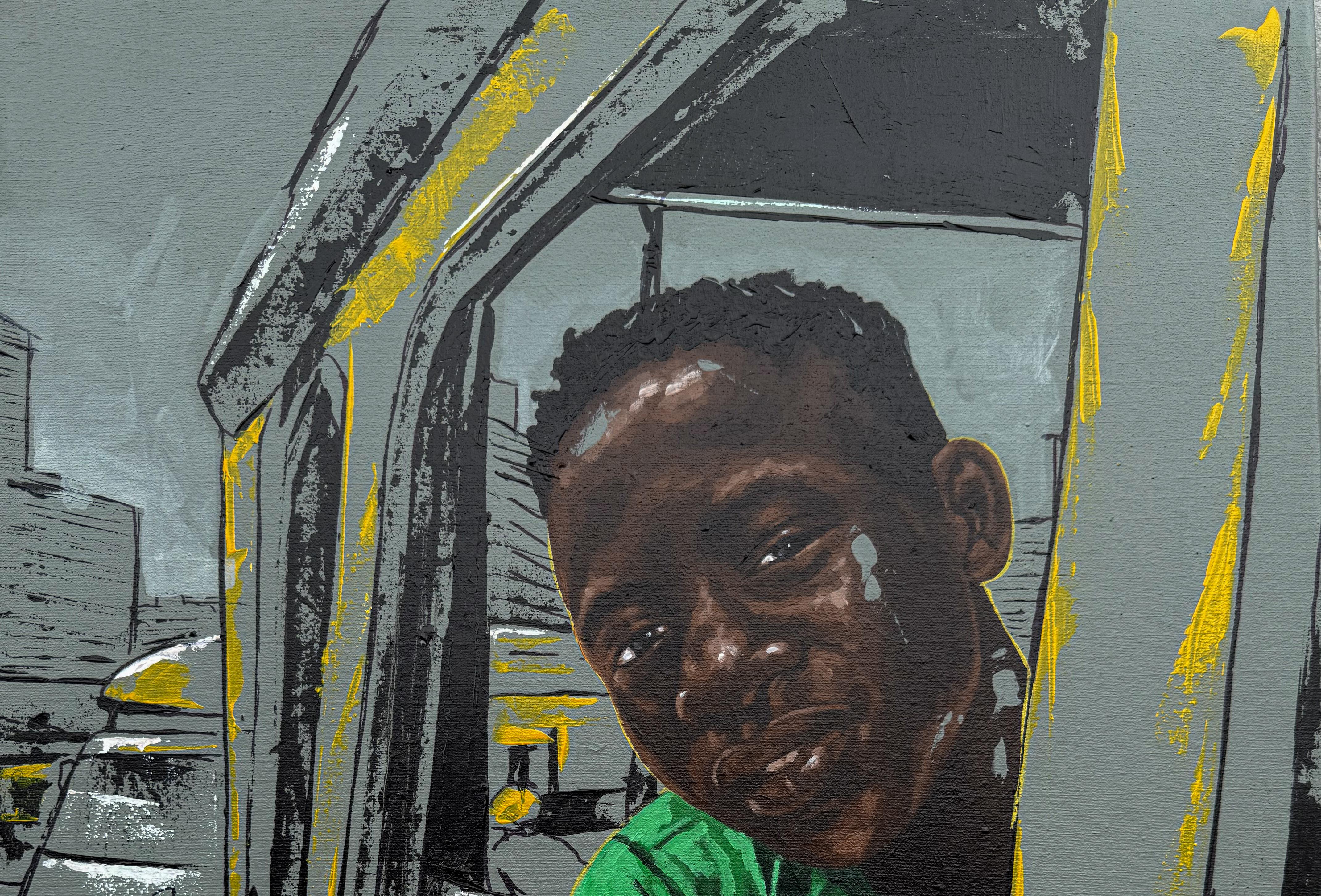 Life Journey 1 - 21. Jahrhundert Zeitgenössisch, Figurativ, Figurativ, Realismus – Painting von Eyitayo Alagbe 