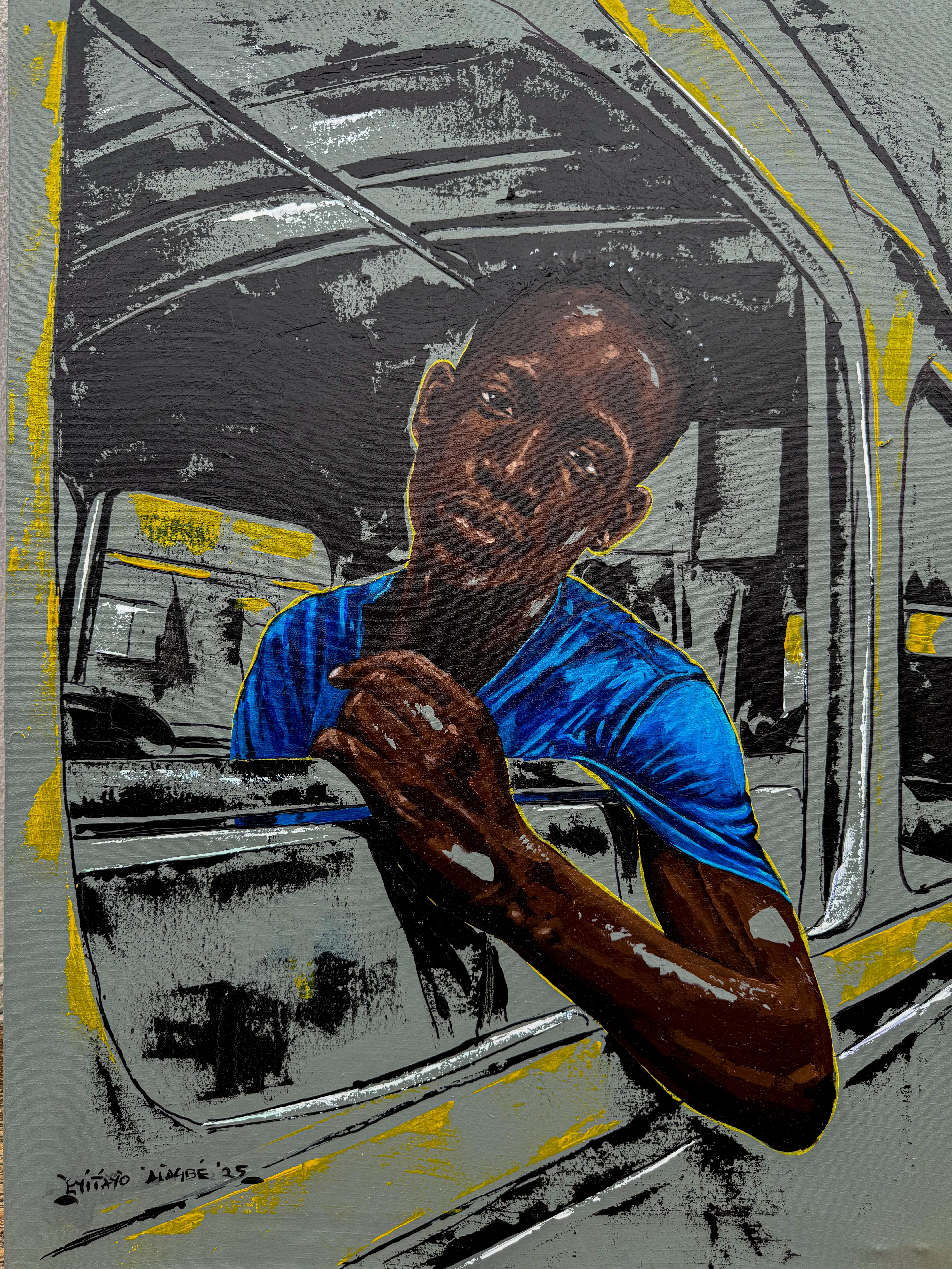 Life Journey 2 - 21. Jahrhundert Zeitgenössisch, Figurativ, Figurativ, Realismus – Mixed Media Art von Eyitayo Alagbe 