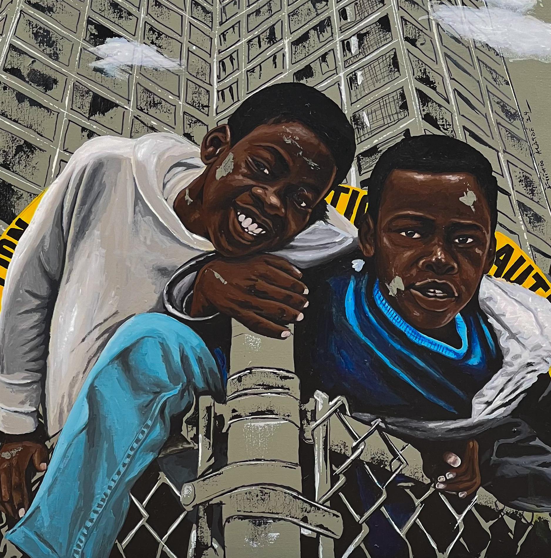 Shipping Procedure
Ships in a well-protected tube.
This work is unique, not a print or other type of copy.
Accompanied by a Certificate of Authenticity.

About the Artist
Joy Eyitayo Alagbe is a mixed-media artist based in Ibadan, Nigeria. He was