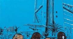 Me and My Guys 2 -21st Century Contemporary, Figurative, Mixed Media, Relaxation