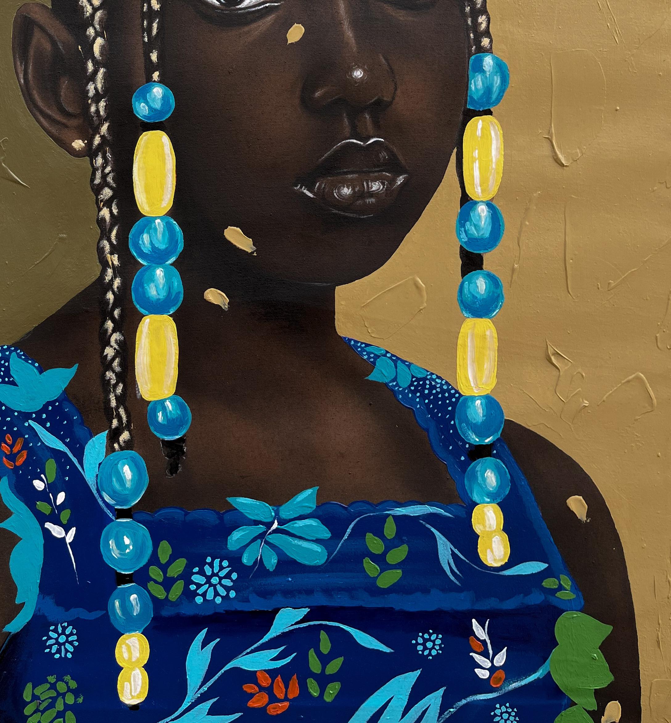 Ritratto di Adefunke - Figurative Painting Nero di Eyitayo Alagbe 