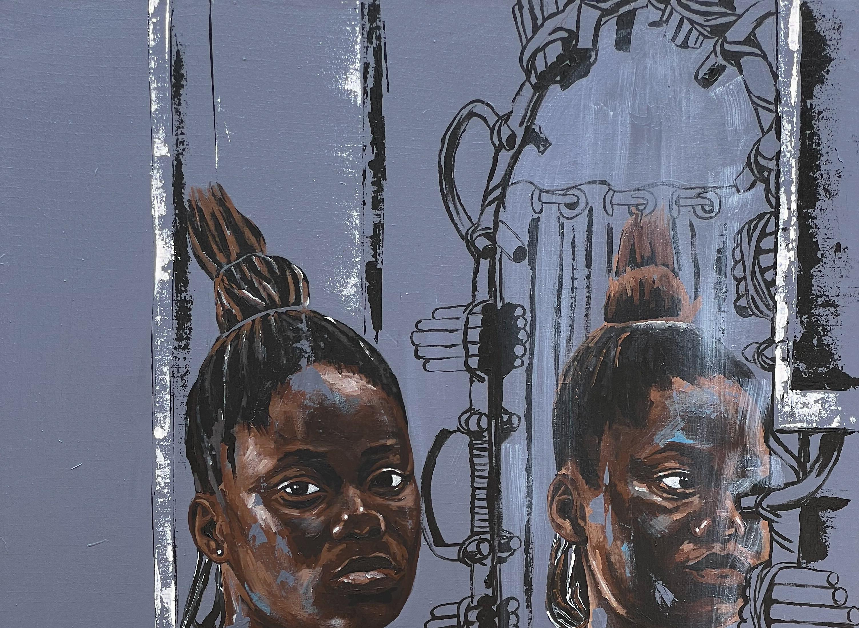 Self-Reflection - 21st Century Contemporary, Figurative Portrait, Women - Painting by Eyitayo Alagbe 