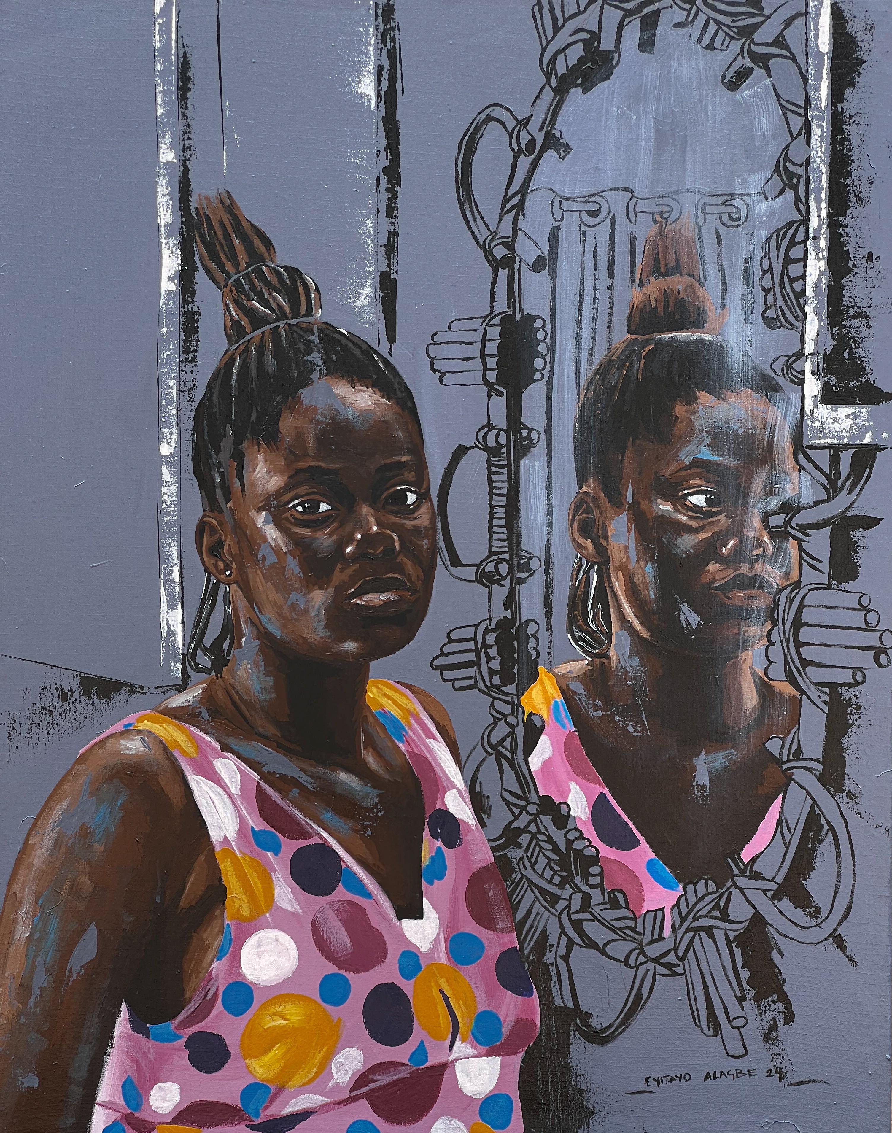 Eyitayo Alagbe  Figurative Painting - Self-Reflection - 21st Century Contemporary, Figurative Portrait, Women