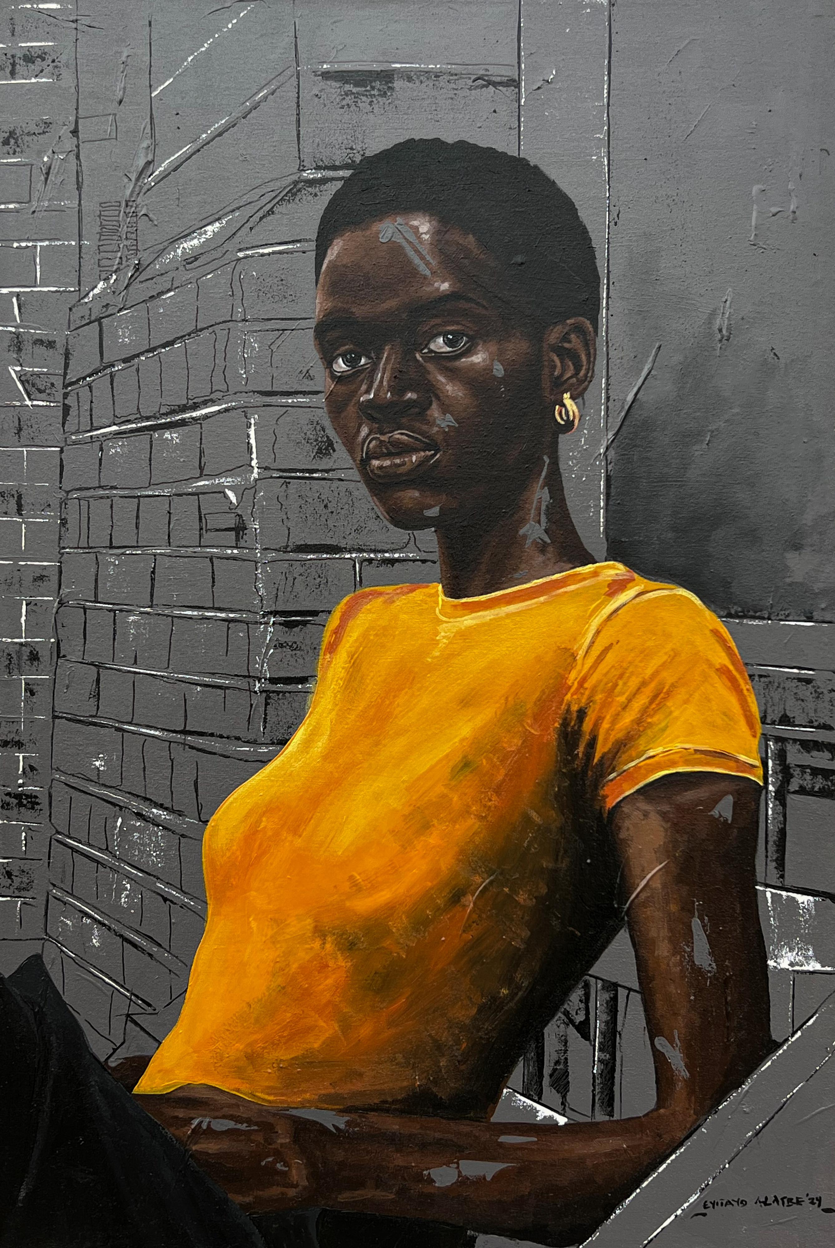 Soul of the City - 21e siècle, Contemporain, Portrait figuratif, Afrique Femmes - Mixed Media Art de Eyitayo Alagbe 