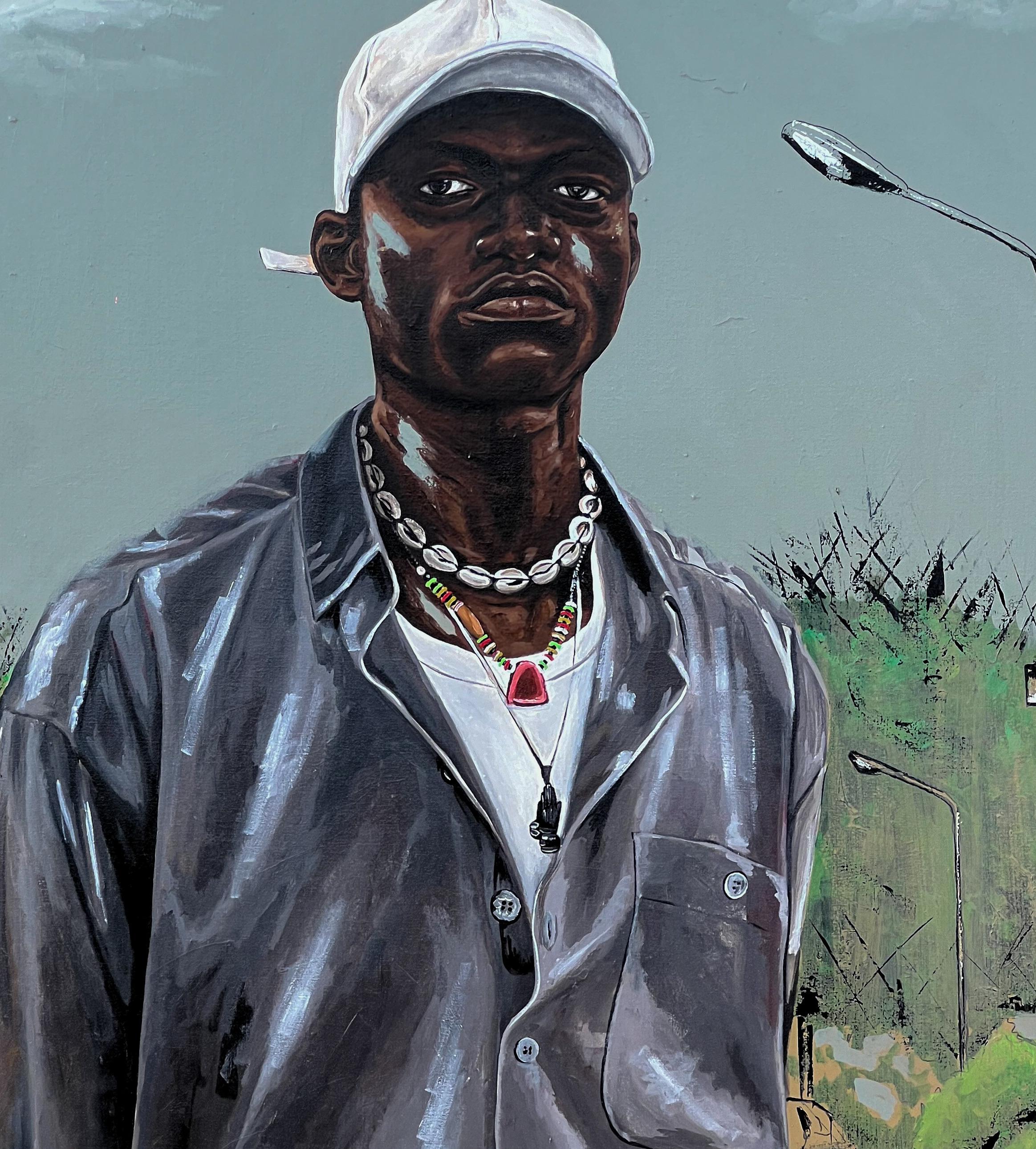 De pie - Siglo XXI, Contemporáneo, Figurativo, Retrato, Hombres, África en venta 1