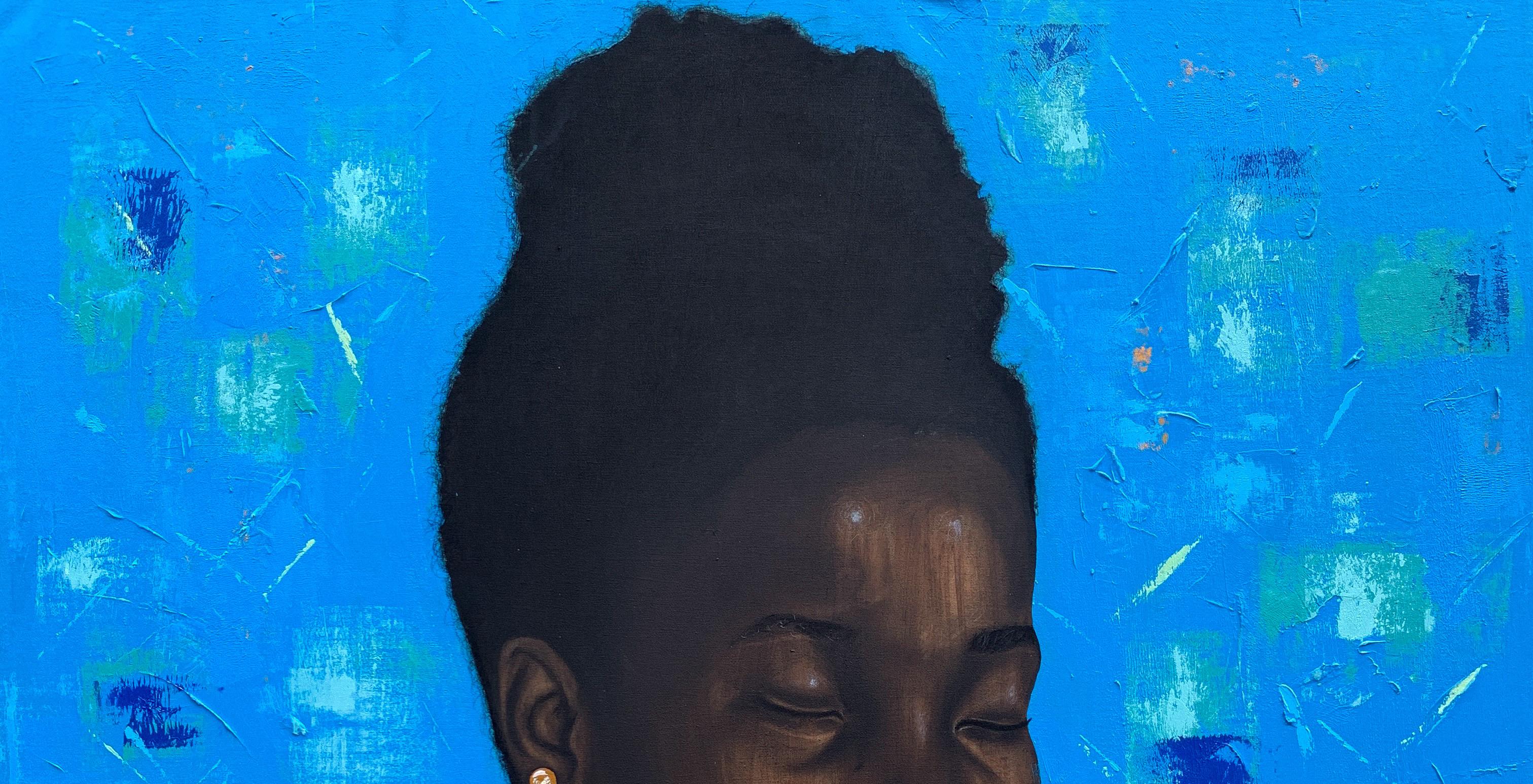 Thoughtful Damsel - 21st Century, Figurative Portrait, Women, African, Beautiful For Sale 2