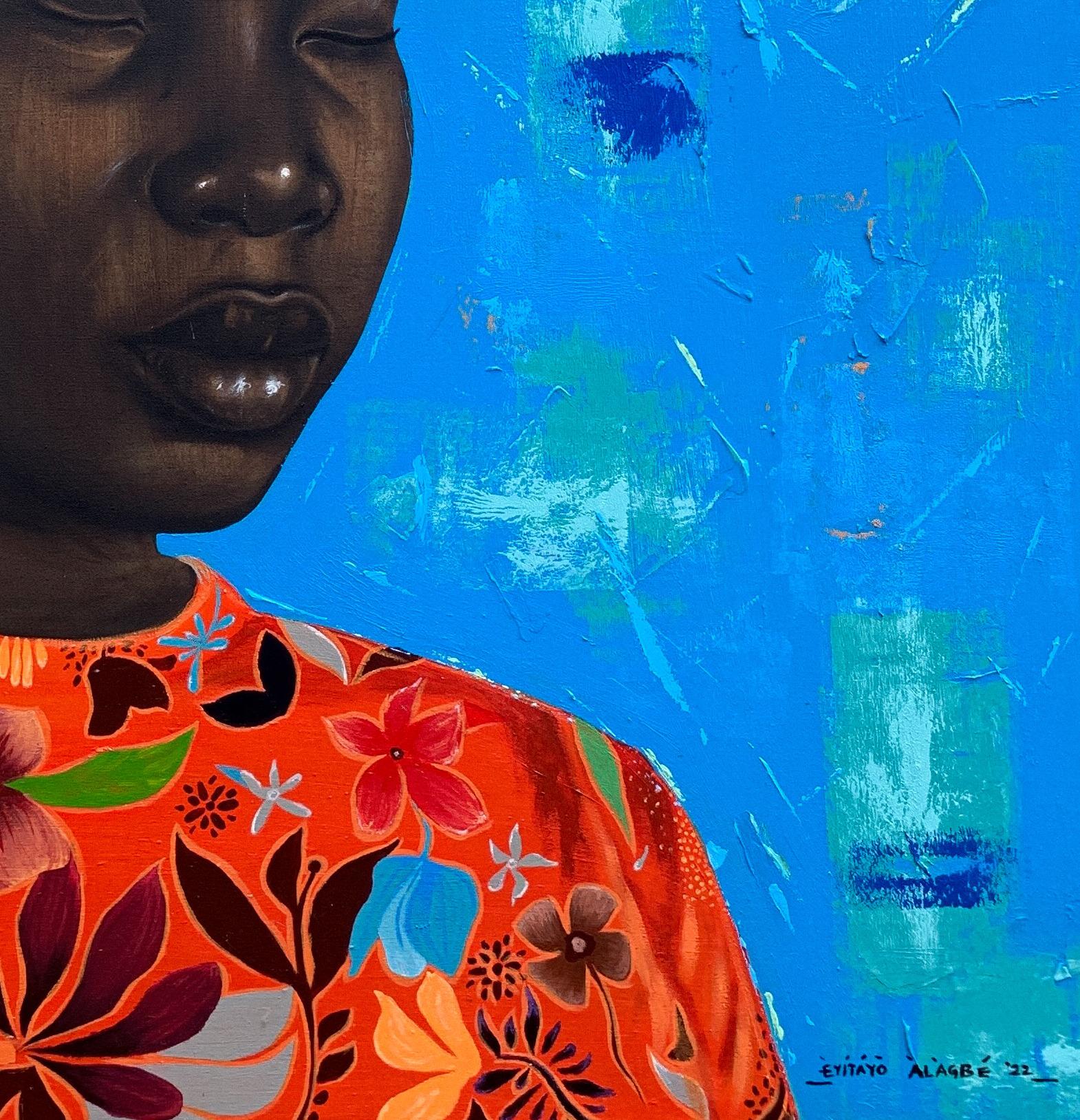 Thoughtful Damsel - 21st Century, Figurative Portrait, Women, African, Beautiful For Sale 4