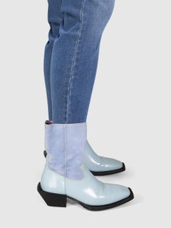 EYTYS Blue Leather Cowboy Luciano Boots Size UK 7.5