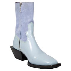 EYTYS Blue Leather Cowboy Luciano Boots Size UK 7.5