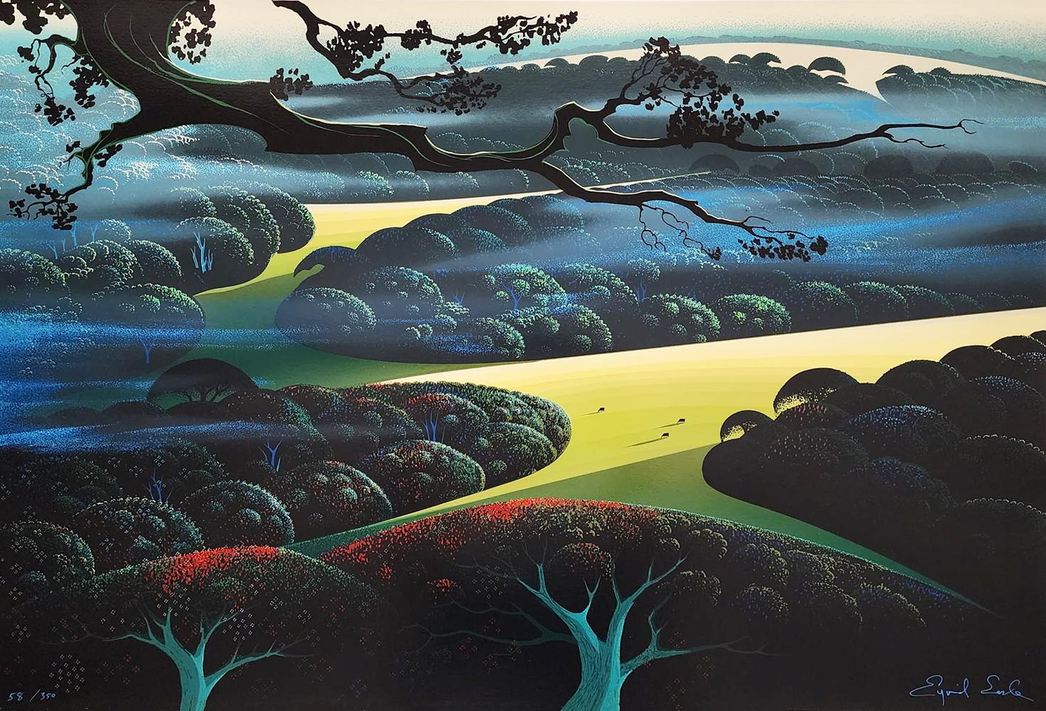 BLUE FOG' 1985 - Print by Eyvind Earle