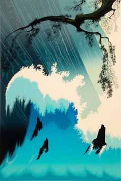 Eyvind Earle "Ocean Splash", stampa firmata in edizione limitata