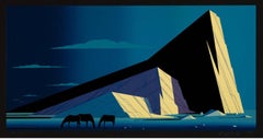 Eyvind Earle 'Three Horses' Limited Edition Signed Serigraph Print