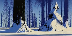 Eyvind Earle "Winter" Signed Limited Edition Screen Print Sergraph