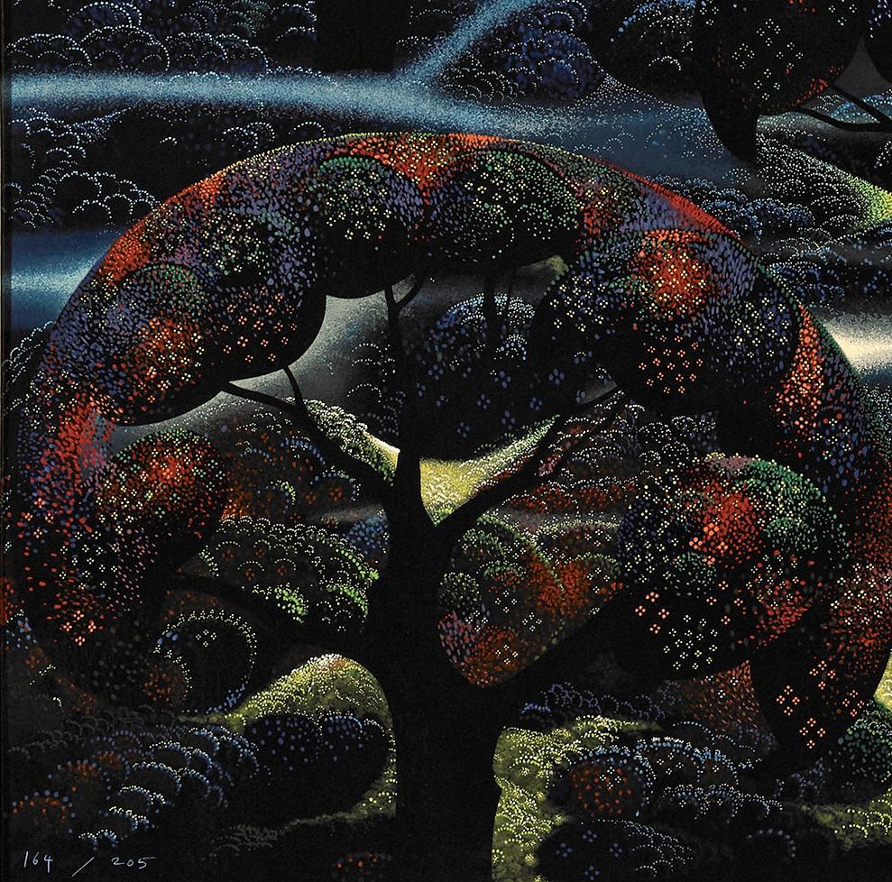 Il giardino dei sogni - Figurative Print Nero di Eyvind Earle