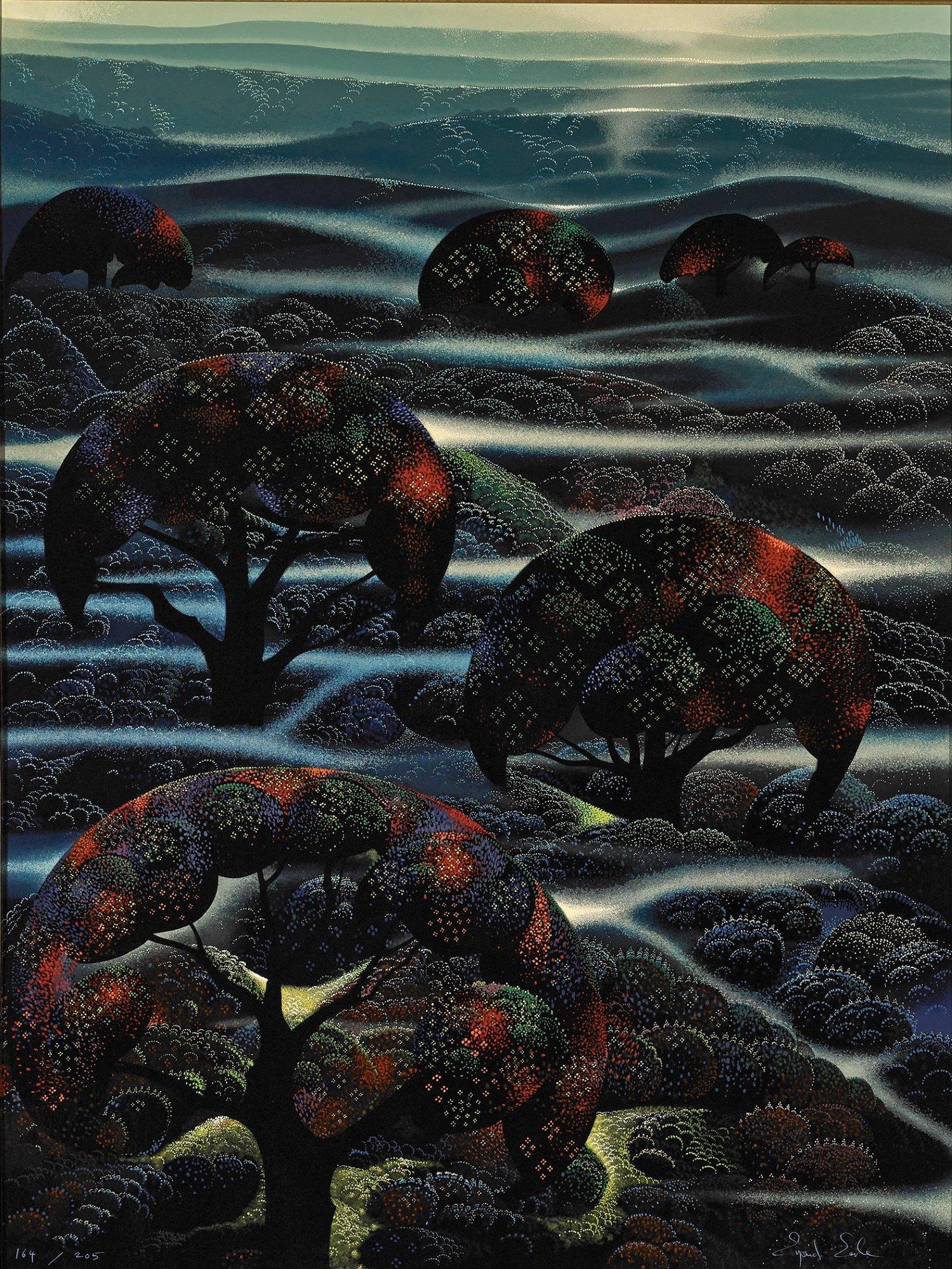 Figurative Print di Eyvind Earle - Il giardino dei sogni