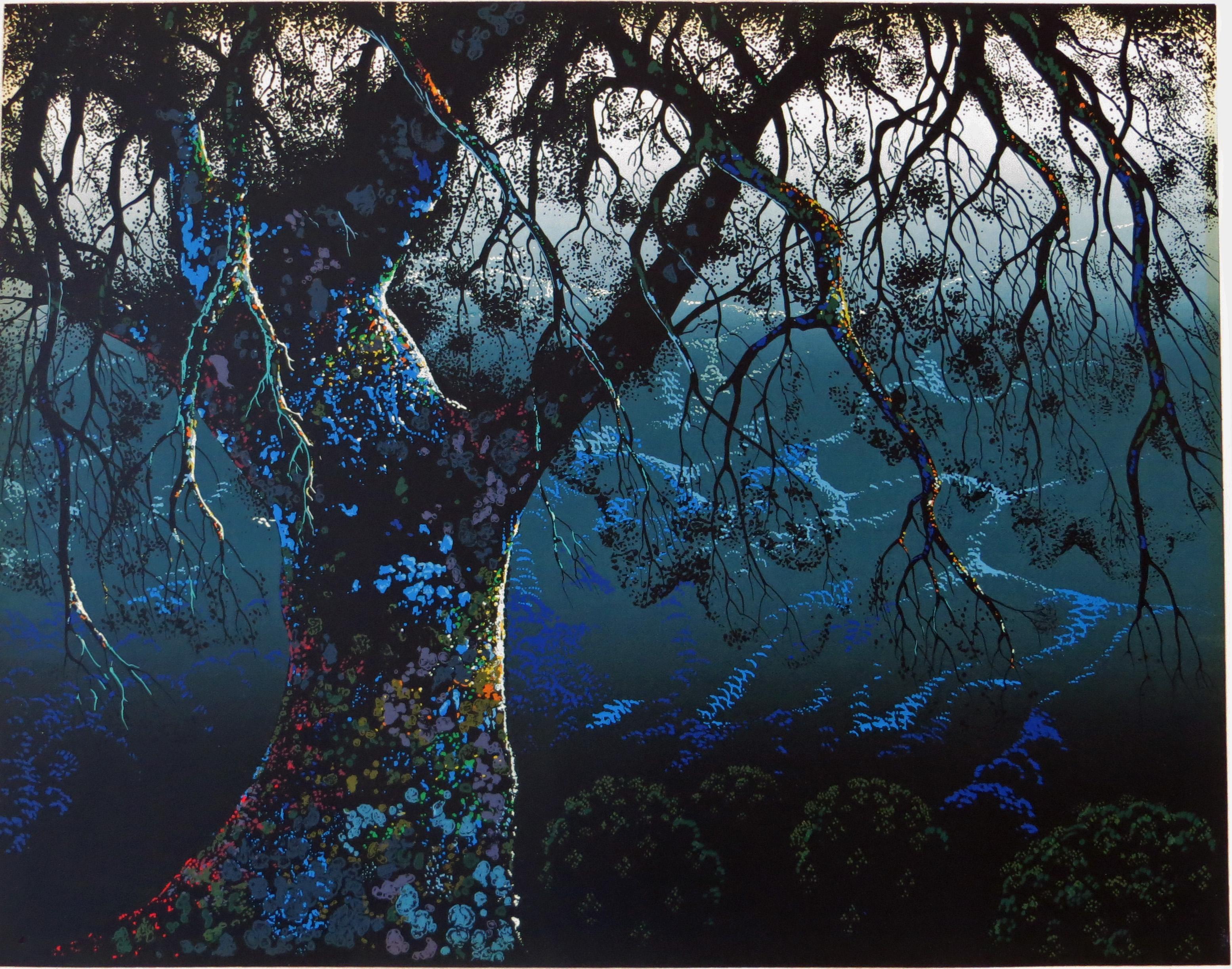 Eyvind Earle Landscape Print - Jewel Tree