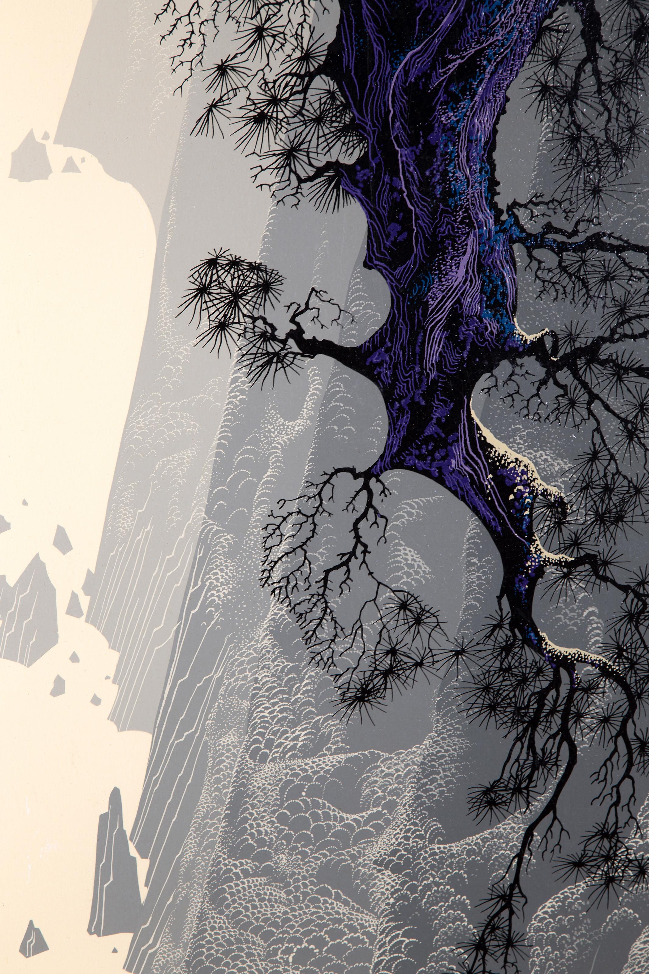 Mountain Rise, Zen Landscape Screenprint by Eyvind Earle For Sale 1