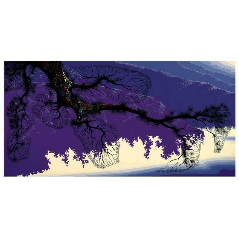 Eyvind Earle Print - "Purple Coastline" Limited Edition Serigraph on Paper