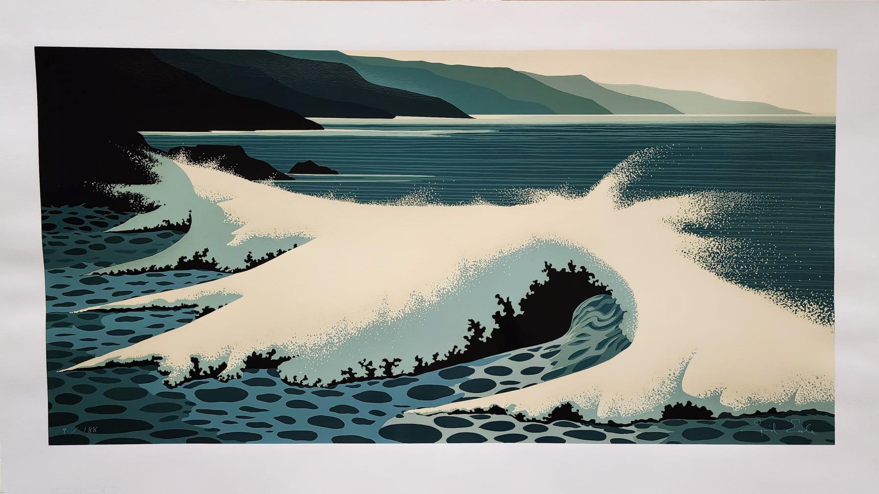Eyvind Earle Landscape Print - The White Wave' 1994