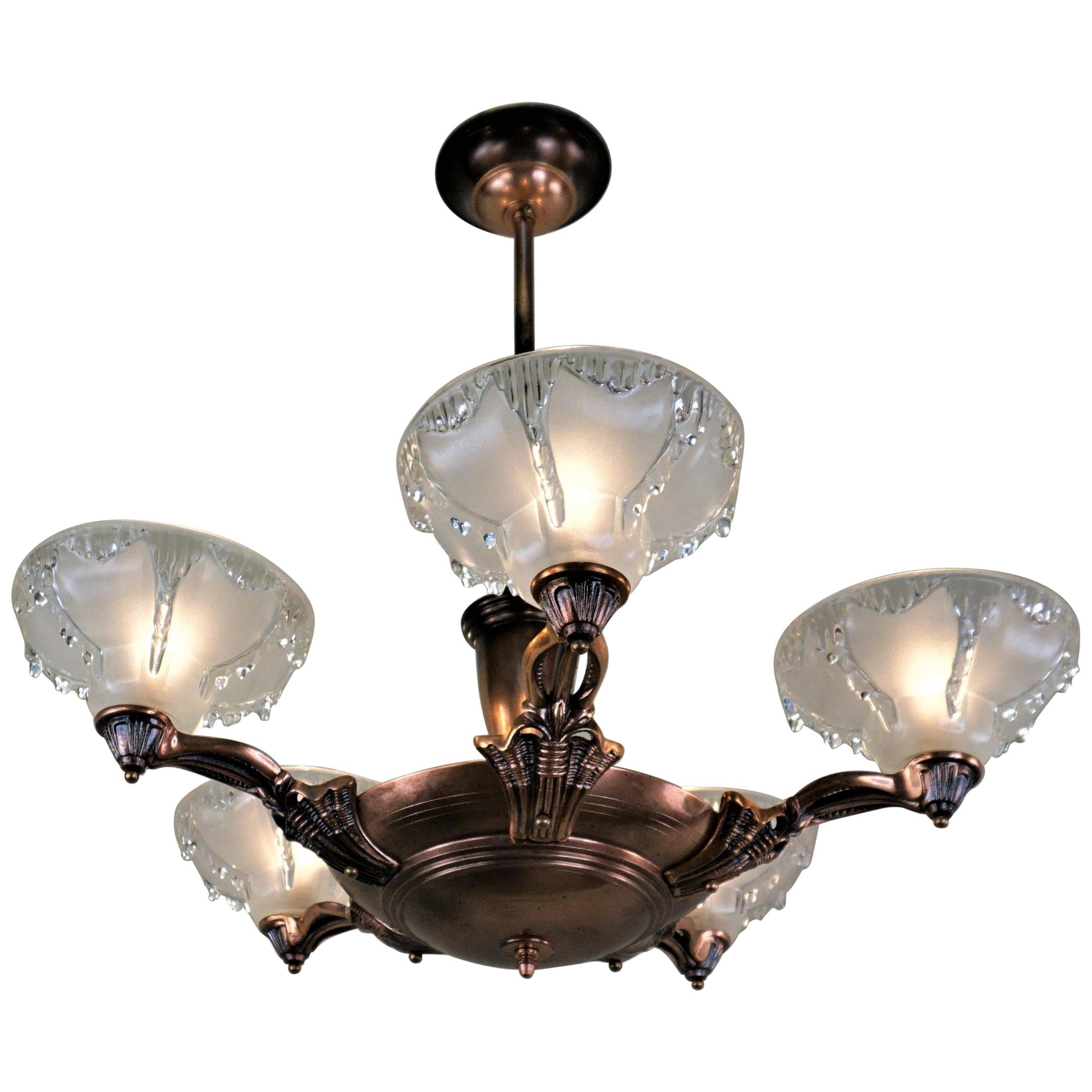 Ezan 1930s French Art Deco Chandelier